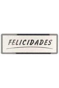 Rollo 300 etiquetas felicidades stampling 50 x 18, plata