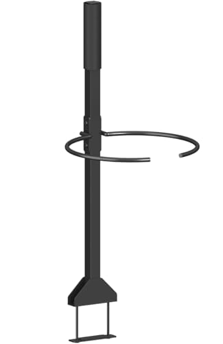 Koutemie Zero Turn Mower Handle, 5 Gallon Bucket Holder Mount with Clamp for Lawn Mower Bar, Zero Turn Bucket Holder Handle Kit Accessories for Outdoor Garden Yard Trash Cleaning Grabber Tool, Black