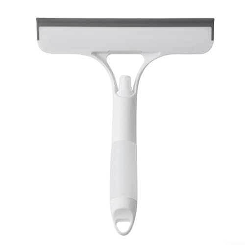 Spray de agua limpiador de vidrio con raspador de silicona para una limpieza eficiente de ventanas de baño y coche, elimina la suciedad y las rayas para superficies de vidrio impecables (blanco)