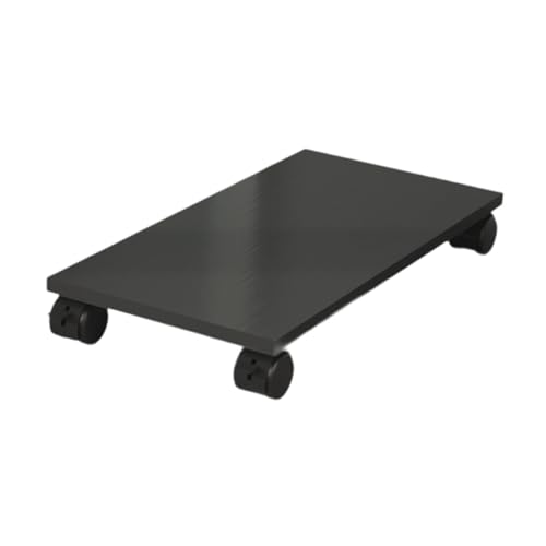 ILSMYSUTRA® Desktop CPU Wooden Rolling Stand PC Holder Cart for Under Desk Gaming School Black - Image 3
