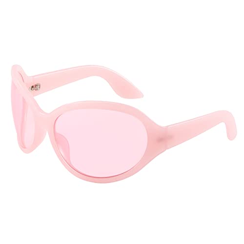 Retro Oversized Wrap Around Sunglasses for Women Men Y2K Trendy Black Oval Shades Frame Shield Sun Glasses