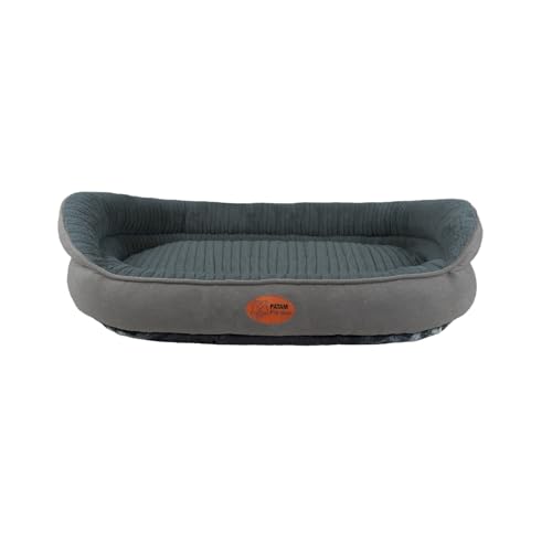 PATAM Cuccia Cane e Gatto Interno, Lettino Morbido Sfoderabile, Antiscivolo, Shiro Grigio Scuro, Large 74x64x25 cm