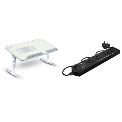 Image of Portronics My Buddy Plus Adjustable Laptop Table with Built-in USB Cooling Fan, Foldable Legs, Adjus