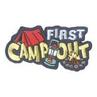 Generic Girl Boy Cub FIRST CAMP OUT Camping trip Fun Patches Crests Badges SCOUT GUIDE Iron On Patch Perfect for Uniforms, Jackets, Hats, Backpacks and More