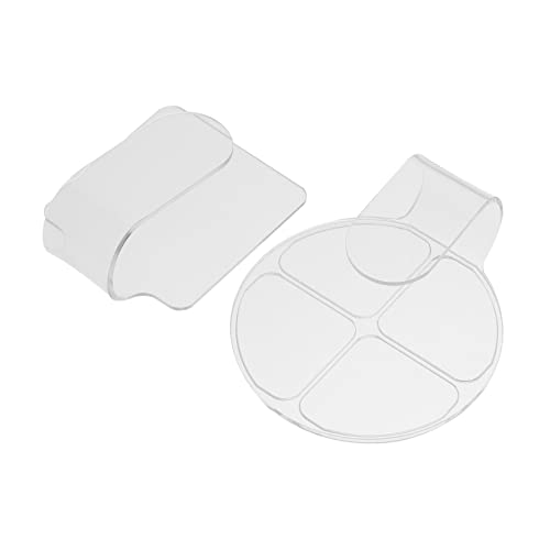 ERINGOGO 2pcs Handheld Palette Set for Makeup Nail Art Portable Mixing Plates Curved Handle for Travel