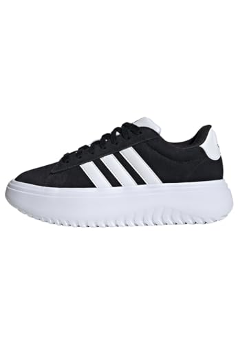 adidas Women's Zapatilla Grand Court Platform, Core Black/Cloud White/Core Black, 35 1/2