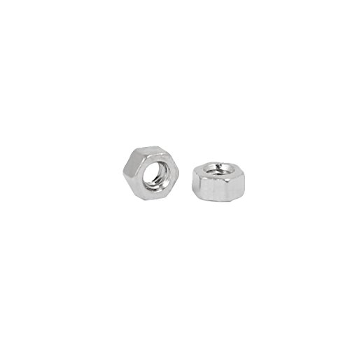 Uxcell A16041800UX0448 M1.4 X 1.5Mm Nickel Plated Hexagon Hex Nuts Fasteners Silver Tone 100Pcs thumb #1