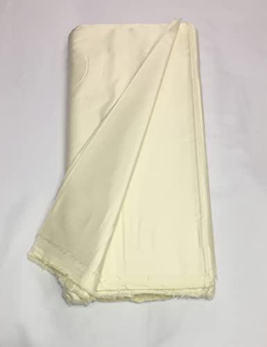 Image of BKRKJ Women's Cotton Silk Unstitched Fabric by Meter for Sewing Suit Salwar Chudidar Patiyala Shirt Kameez Blouse Kurta Pyjama Pathani jam Glace (2.5 Meter, Cream,Off White)