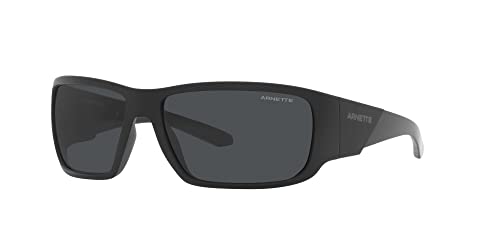 Image of ARNETTE Man Sunglasses Matte Black Frame, Dark Grey Lenses, 64MM