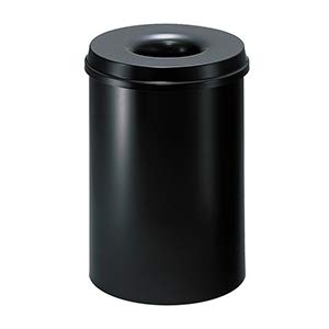 Lüllmann Stahl Sicherheitsabfallbehälter Mülleimer rund 15 L 335 x 260 mm schwarz