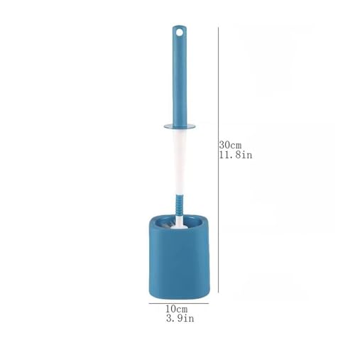 Brosse de toilette à long manche bleu avec ensemble de supports de brosses