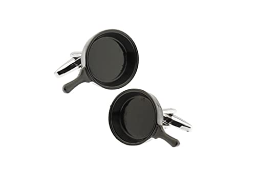 Mancuernillas para camisa de hombre plateadas y negras miniatura 1