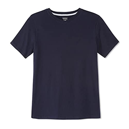 French Toast Big Boys' Short Sleeve V-Neck Tee, Navy, 10/12 #TOP23