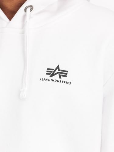 Alpha Industries Herren Basic Hoody Small Logo, White, S – Ansicht 7