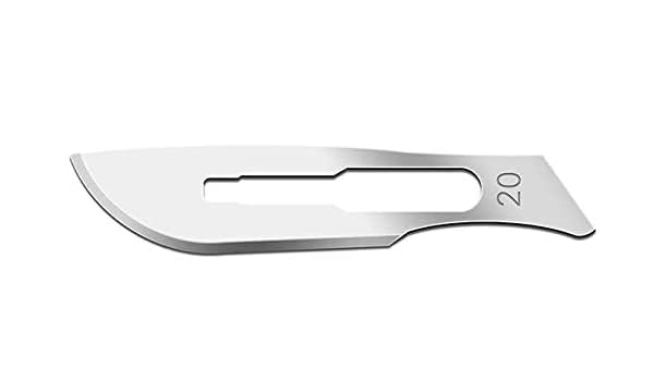 Surgical Blade no.20 Scalpel Blades, High Carbon Steel Blades. Individually Wrapped (20, 25)