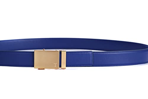 Men's Leather Ratchet Belt with Automatic Buckle, 1 3/8" Wide, Trim to Fit Dress Casual Belts3