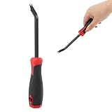 Staple Remover, Staple Puller, Chrome Vanadium Steel Stapl-e Lifter, 30° Ergonomic Handle Nail Puller for Carpet Wood Flooring & Furniture, Comfort Grip PP Handle(Color:Black + Red)