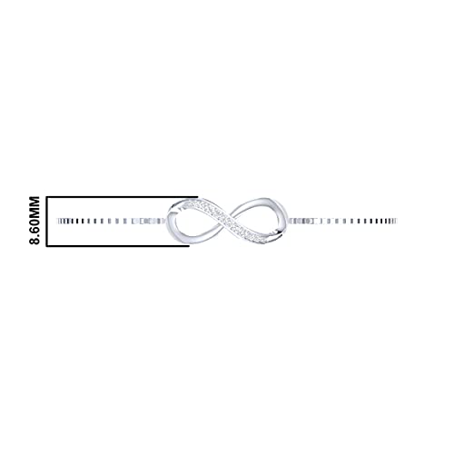 Image of Demira Jewels Classic Infinity Natural Diamond Bolo Bracelet in 925 Sterling Silver