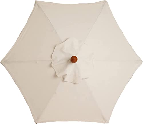 SMLJFO Parasol de Repuesto para sombrilla de 8 Varillas de 10 pies de Mercado, antiultravioleta, Tela de Repuesto/Beige