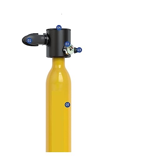 Duik draagbare longen 0.5L Mini Duiktankuitrusting, Duiken Zuurstofcilinder Draagbare Rebreather, Duikuitrusting Veiliger gebruiken (Color : Giallo, Size : 0.5L Package) - Image 4