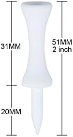 Zivisk White Golf Tees Plastic 51MM Castle Golf Tees 2 inch 100 Count