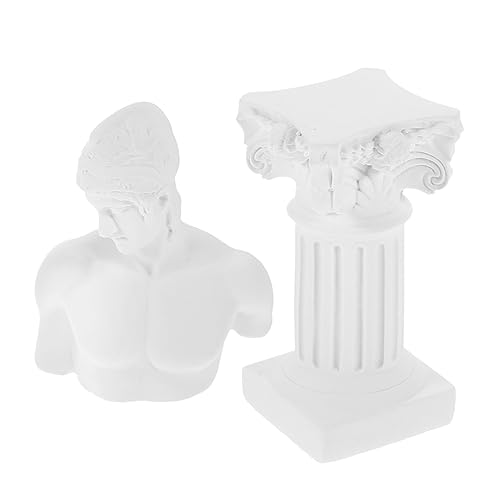PartyKindom Character Portrait Ornaments Resin Roman Column Statue Home Decoration Sculpture Desktop Crafts Resin Column Figurine