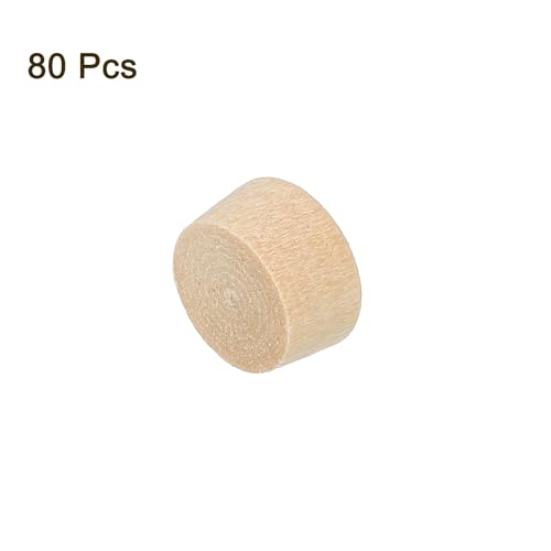 Image of Uxcell 80Pcs Wooden Screw Hole Plugs, 8mm /0.31 inch Lotus Wood, Light Brown, Plug Stopper