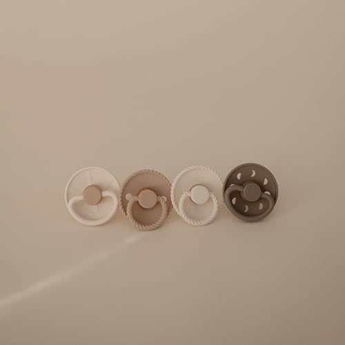 Image of FRIGG Natural Rubber Baby Pacifier 4-Pack Crystal Sparkle | Made in Denmark | BPA-Free (6-18 Months)