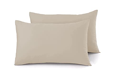 Sapphire Collection, drap-housse fait entièrement de coton égyptien, 300 fils, toutes les tailles sont offertes, moka, Pair of Pillowcase Cover