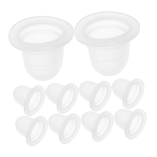 BESTYASH 100 Piezas taza de color tinta tapa vasos de pigmento desechables Accesorios para tatuar Copa separadora de pigmentos tazas de pigmento de base ancha blanco Reutilizable