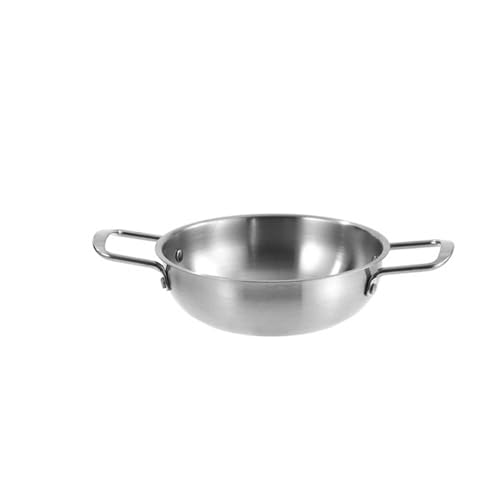 haoyunshengyi 韓国 ラーメン鍋 一人用 2人用 両手鍋 18cm 20cm 22cm ハンドル付き 麺鍋 ステンレス 韓国料理 ライスワインボウル 軽量 BBQ キムチ 調理器具 キャンプ (シルバー,20cm)
