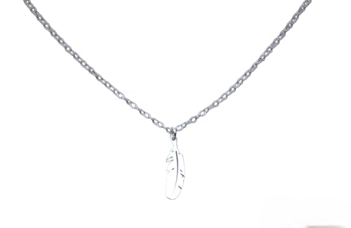 Collier argent massif plume : cadeau d'anniversaire idéal avec son pendentif