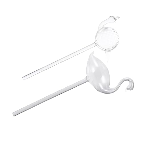 INOOMP 2pcs Self-Watering Plant Spikes: Transparent Glass Automatic Watering Spike - Automatic Irrigation System for Home Balcony Gardener