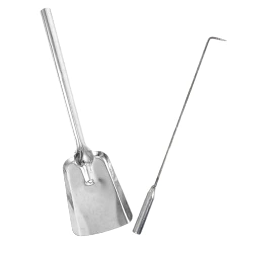 Mobestech Accessori Da Campeggio in Ghisa Attizzatoio Per e Paletta Per Fuochi Da Campo Per e Pulizia Portatile