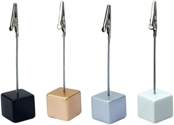 4 Pcs Memo Clip Holders Stand with Alligator Clasp Pictures Card Paper Note Clip for Office Home Use, Paper Stand for Desk, Office Memo Holders