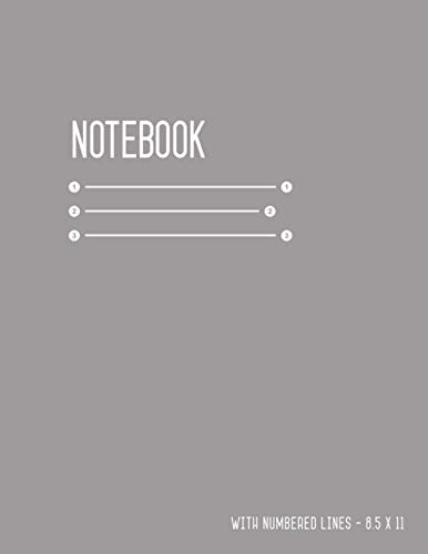 Notebook with Numbered Lines 8.5 x 11: Lined Journal Large with Date ...