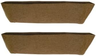 Paquete de 2 revestimientos de repuesto de fibra de coco moldeada de 44 pulgadas de largo para macetas de heno de ventana