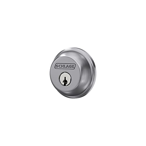 Image of Schlage Single Cylinder Front Door Deadbolt, Satin Chrome