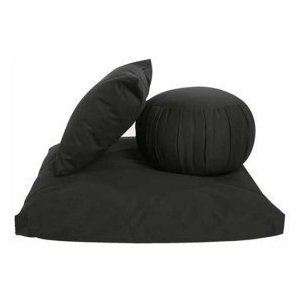Buckwheat Zafu Meditation Cushion, Black