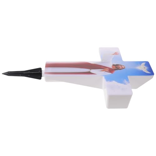 Lampe solaire funéraire croix LED étanche pour décoration de jardin et sépulture