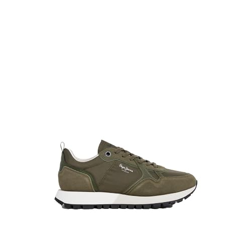 Pepe Jeans Tenis ARI Soft M para Hombre, Verde Caqui Verde, 45 EU