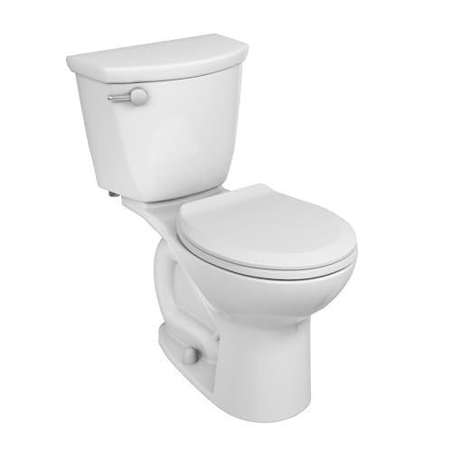 American Standard 609BA001.020 Cadet PRO Two-Piece Toilet with Slow-Close Seat and Wax Ring, Round Front, Chair Height, White, 1.28 gpf
