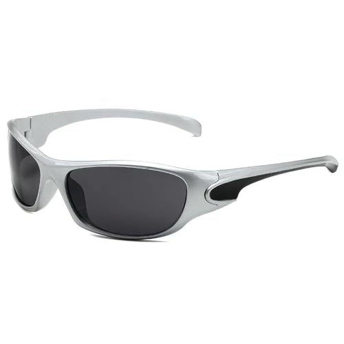 Lunettes de soleil homme cyclisme sport extérieur punk argenté