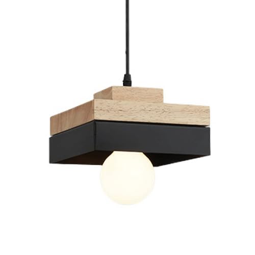 Lámpara de madera colgante E27 ideal para balcón exterior