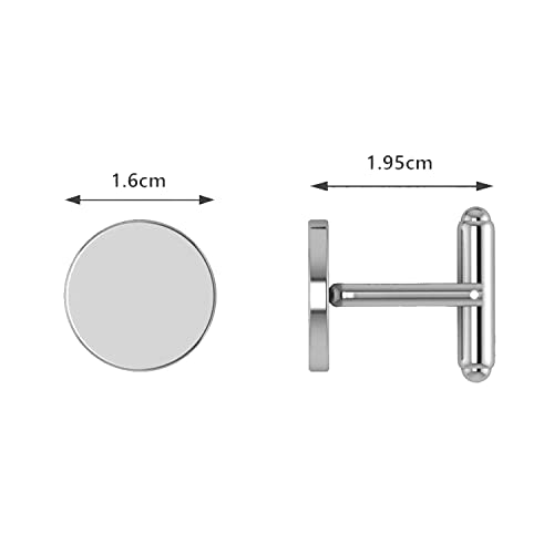 Sterling Silver Classic Round Cufflinks for Men - Luxury Men's Cuff Links With Elegant Gift Box - Crafted With .925 Sterling Silver - Suitable for All Occasions4
