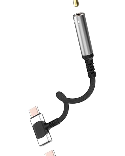 USB C to 3.5mm�W���b�N�A�_�v�^�[�i2in1�jDAC�I�[�f�B�I Type-C�C���z���[�d�p�h���O�� Apple �Ή�iPhone 16 �Ή�Samsung �Ή�iPad�Ή� Android�p �ԍ�AUX�I�[�f�B�I�A�N�Z�T���[