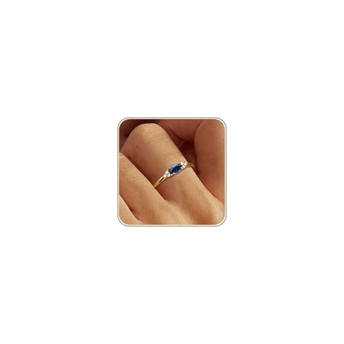 ZNBOH Bague Femme Or Pierre de Naissance Bagues Plaqués Or 18 Carats Pouce Bague con Citrine Grenat Améthyste Péridot Émeraude Alliance Bague Fiançailles...