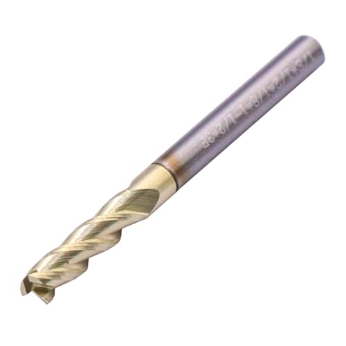 Image of 5Pcs 1 /8 inch 3 Flute Solid Carbide Square End Mill, ZrN Coated for Aluminum | 37 Helix, 1 /8 inch Cutting Dia, 1 /8 inch Shank Dia, 1 /2 inch Length of Cut, 1-1 /2 inch Overall Length, for Milling Aluminum and Copper