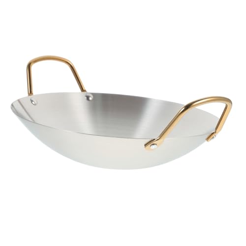 Wok pequeño de acero inoxidable con doble asa miniatura 1