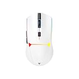 FANTECH Crypto II WG7V2 Wireless Gaming Mouse, 6 Programmable Buttons, Dual-Mode StrikeSpeed 2.4G/Wired, 30H Battery, Huano Blue Shell Switches, PTFE Skates, for PC/Mac (White)